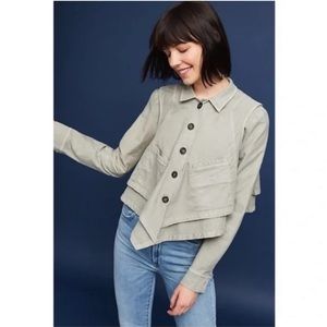 Anthropologie Hei Hei Renley Handkerchief Hem Jacket Green